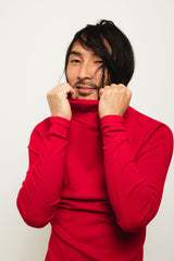 Red Unisex Turtle Neck Top