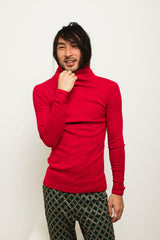 Red Unisex Turtle Neck Top