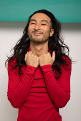 Red Unisex Turtle Neck Top