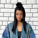 Haori Coat, Blue Haori Jacket, Oversized Kimono, Beige Unisex Winter Haori Kimono Jacket, Long Kimono, Reversible Haori Kimono, Burning Man