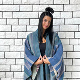 Haori Coat, Blue Haori Jacket, Oversized Kimono, Beige Unisex Winter Haori Kimono Jacket, Long Kimono, Reversible Haori Kimono, Burning Man