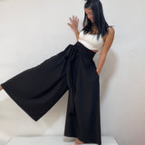 Flare Black Hakama style Pants, Skirt pants, Boho flare Pants, Wide leg pants, Women's Black Flare Trousers, Black wide leg pants