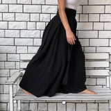 Flare Black Hakama style Pants, Skirt pants, Boho flare Pants, Wide leg pants, Women's Black Flare Trousers, Black wide leg pants