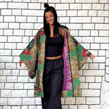 Green Kimono Haori Jacket, Oversized Kimono, Red Unisex Winter Coat, Pink Long Kimono, Reversible Kimono, Burning Man women