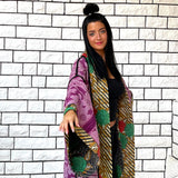 Green Kimono Haori Jacket, Oversized Kimono, Red Unisex Winter Coat, Pink Long Kimono, Reversible Kimono, Burning Man women