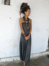 Grey Jumpsuit, Strapless Jumpsuit, Women's Harem Jumpsuit, Burning Man Clothing, Women's Clothing, Boho Chic Jumpsuit, Grey Harem Pants