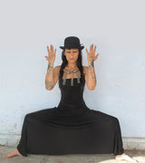 Black Harem Jumpsuit, Woman's Bohemian Strapless Jumpsuit, Women's Tribal Romper, Jumpsuits For Women, Long Strapless Woman Romper