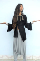 Black Kimono Top, Woman's Kimono Cardigan, Wrap Tunic Top, Long Bell Sleeves Top, Japanese Kimono, Boho Kimono, Urbanic Bohemian Woman's Top