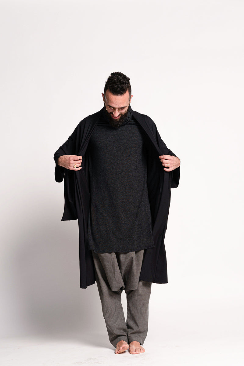 Black Haori Kimono Jacket for Men