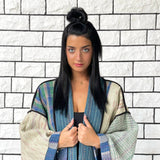 Haori Coat, Blue Haori Jacket, Oversized Kimono, Beige Unisex Winter Haori Kimono Jacket, Long Kimono, Reversible Haori Kimono, Burning Man