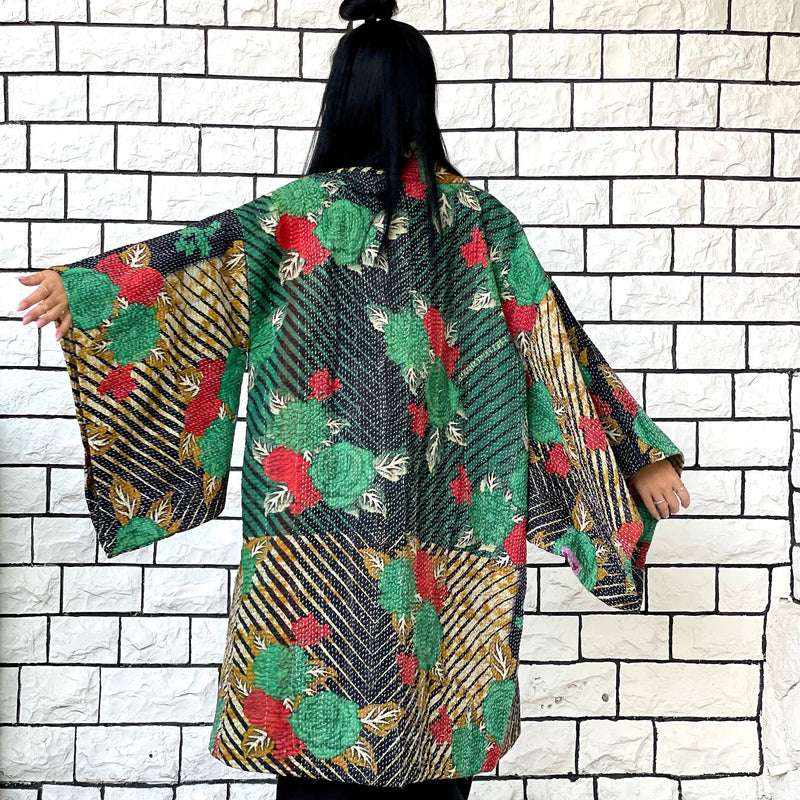 Green Kimono Haori Jacket, Oversized Kimono, Red Unisex Winter Coat, Pink Long Kimono, Reversible Kimono, Burning Man women