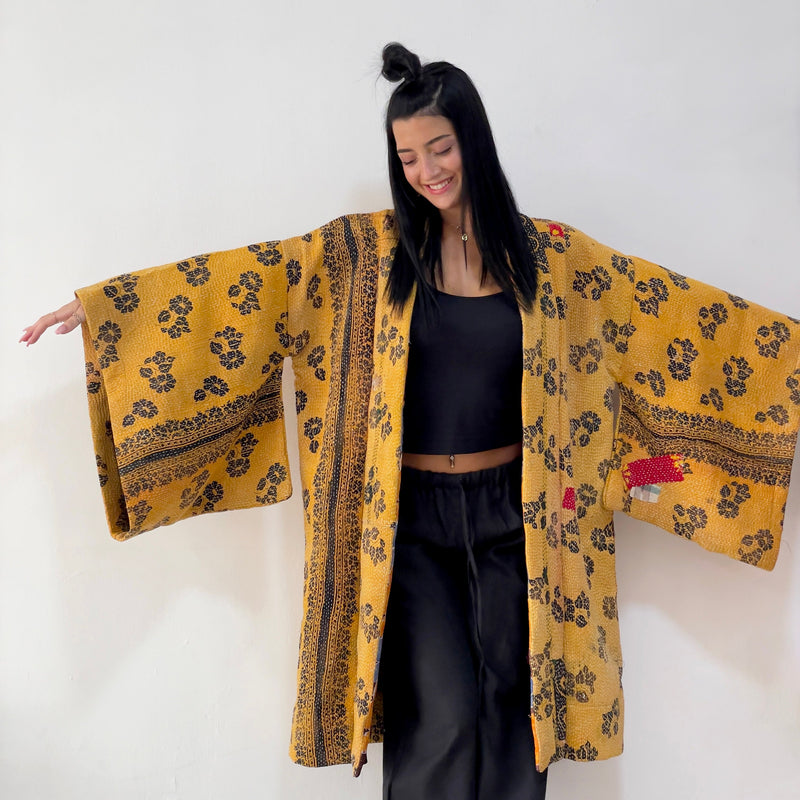 Oversized coat, Kimono Jacket, Mustard Unisex Winter Coat, Purple Long Kimono, Reversible Kimono, Burning Man women, Up Cycled clothing